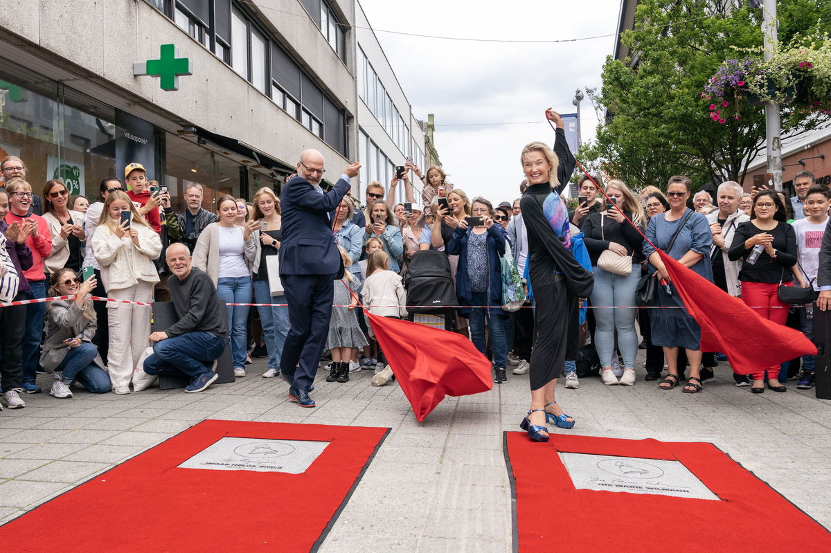 Ingar Helge Gimle og Ine Marie Wilmann på Walk of Fame 2023. Foto: Grethe Nygaard