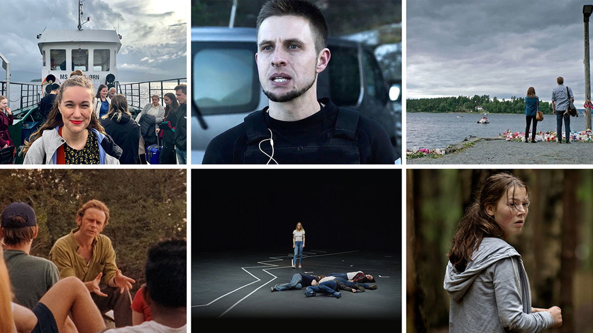 Bilde: Generasjon Utøya (Motlys/Fenris), 22.JULY (Netflix), Rekonstruksjon Utøya (Henrik B. Ipsen / Vilda Bomben Film), Makta (NRK/Motlys), Utøya 22.juli (Paradox), 22.juli (NRK)