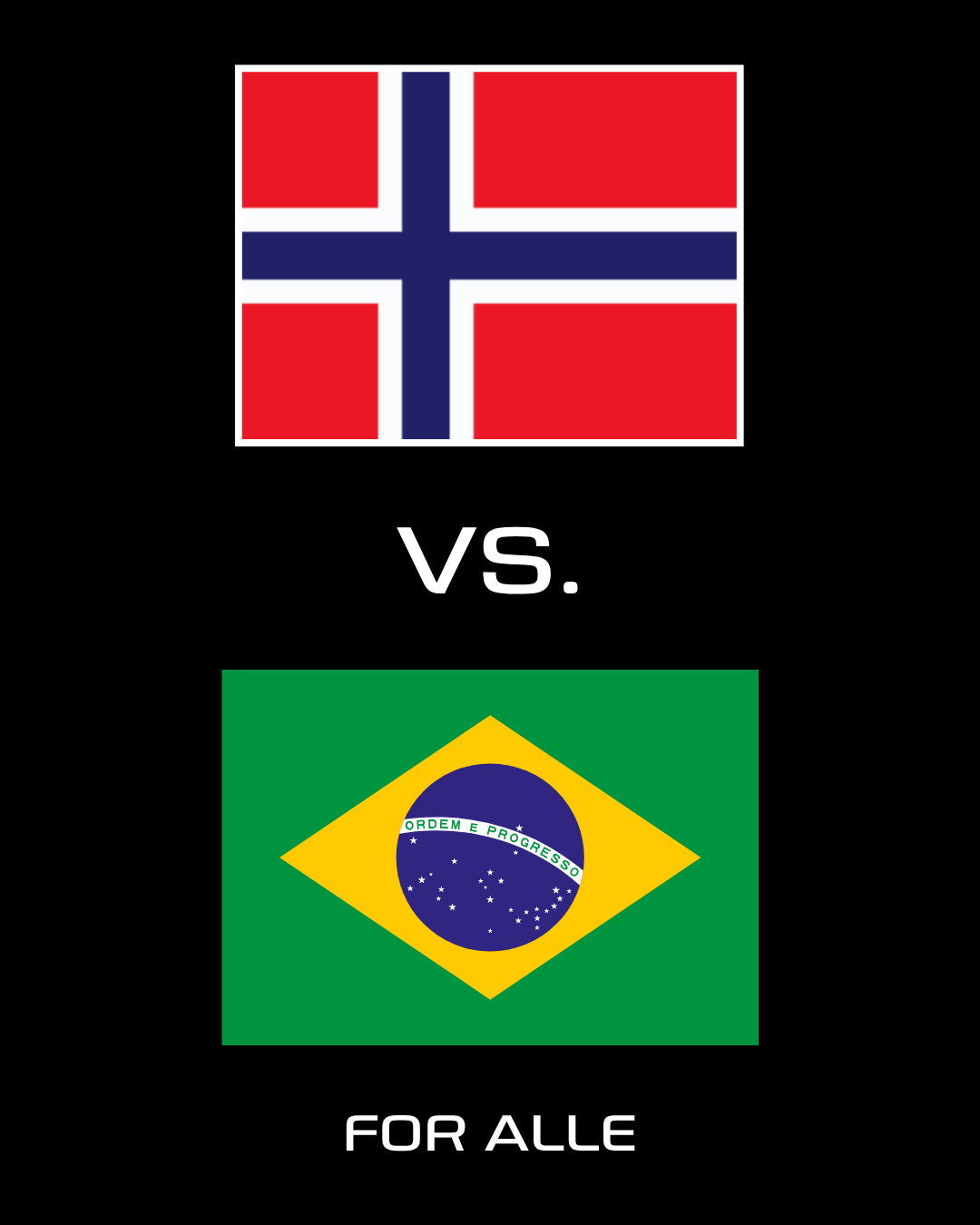 Fotball-VM Åttendedelsfinale NORGE vs. BRASIL tillatt for alle. Dørene åpner 20.30